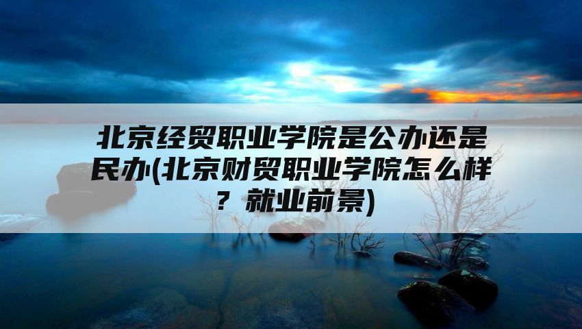 北京经贸职业学院是公办还是民办(北京财贸职业学院怎么样？就业前景)